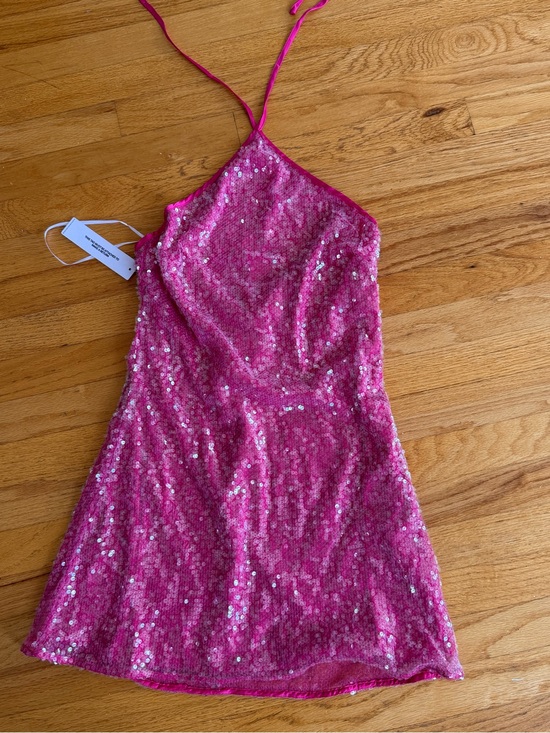 Princess Polly Dresses & Skirts - Pink Sequin Halter Mini Dress